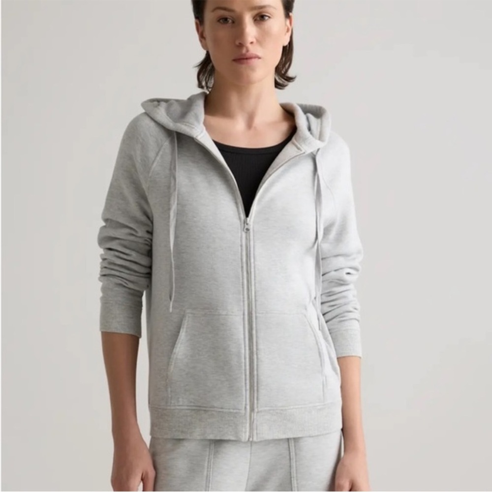 Quince SuperSoft Fleece Zip Up Heather Gray